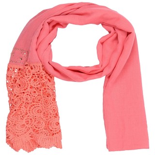 Designer Cotton Plain Women's Stole - Pink